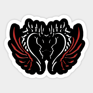 Mythological Serpent Horned Dragon Sticker